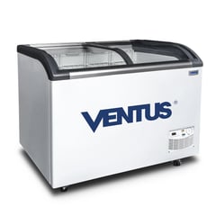 VENTUS - Congeladora Tapa De Vidrio Curva Blanco de 320L CTV-320Q