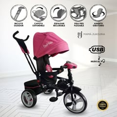 KIDS - Triciclo Guiador «PEDAL BABY» Pink