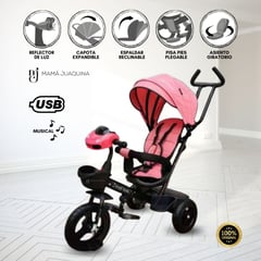 KIDS - Triciclo Guiador «CUTE AVENTURE» Pink