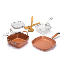 BEHOME - Set Menaje Aluminio antiadherente Cobre 7PZS