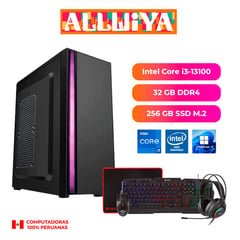 ALLWIYA - PC GAMER INTEL CORE i3-13100, 32GB RAM DDR4, 256 GB SSD M.2, COMBO GAMER