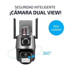 TRENDY TECH E I R L - Cámara de seguridad 6MP Wifi Doble Lente 360 PTZ Alarma Sensor de movimiento AI