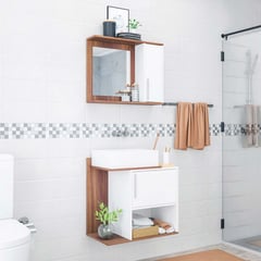 BRV MOVEIS - Vanitorio para Baño Amelie Blanco y Marrón