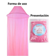 GENERICO - Malla Mosquitera cortina para cama tipo cúpula-Rosado