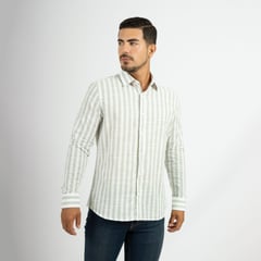 LIMA SHIRT CO - Camisa Lima Shirt Modern Fit Lines Verde