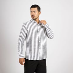 LIMA SHIRT CO - Camisa Lima Shirt Modern Fit Lines Negro