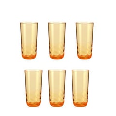 COZA - Set x 6 Vasos Acrílico 350ml Wave Naranja