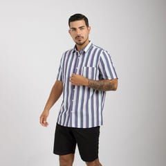 LIMA SHIRT CO - Camisa Lima Shirt Striped Aqua