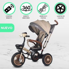 VOYAGE - Triciclo Guiador Para Niños «GOLDEN II» Beige