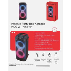 KUZLER - Parlante Karaoke Party box ARNE-104