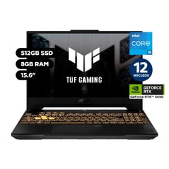 Laptop Gaming TUF F15 15.6'' FHD 144Hz Intel Core i5-12500H 12nuc 8GB 512GB SSD RTX 3050 Win 11