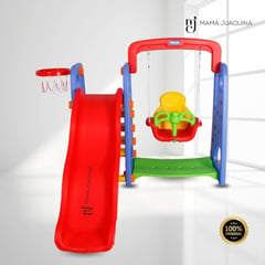 KINGDOM - Tobogán para Niños «RAINBOW» 4 en 1 Red