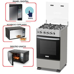 MIRAY - Combo Cocina Rubi Plus + Horno Microondas 20 Litros