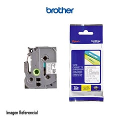 BROTHER - CINTA TZE-145 BLANCO SOBRE TRANSPARENTE P/N: TZE145