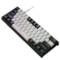 GENERICO - Teclado gamer mecánico de 61 teclas - blanco y negro