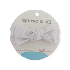 EPHRAN & BILL - Vincha Bebé Niña con Lazo Blanco