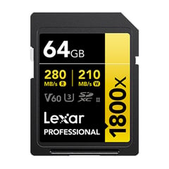 LEXAR - Memoria SD Professional 64GB - R280mb - W210mb 1800x