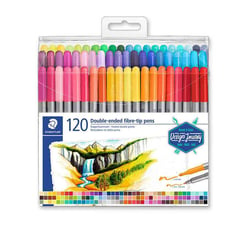 STAEDTLER - Plumones punta cónica + punta fina x 120 para lettering