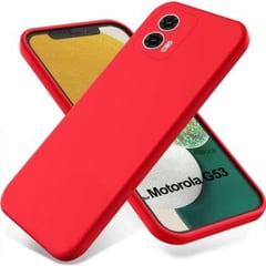 GENERICO - Funda Case de Motorola Moto G53 Soft Feeling Antishock Rojo Antigolpe