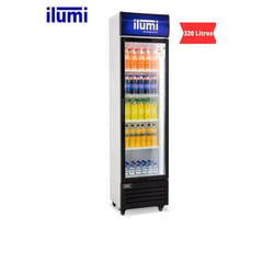 ILUMI - Exhibidor Vertical 320 Lts 1 Puertas Vidrio Blanco - BC-3200