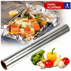 GENERICO - Papel Aluminio en Rollo para Cocina 8 Metros 334A