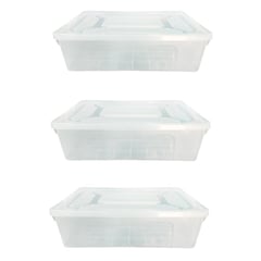 BLUE BOX - Pack x 3 Cajas Organizadoras de 38 Litros con broches