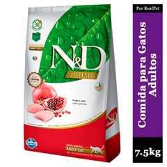 N&D - Comida para Gato Adulto Pollo y Granada 7.5 kg