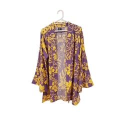 N - Kimono corto chalis morado con estampado