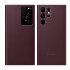 SAMSUNG - Samsung Funda Galaxy S22 Ultra Smart Clear View Cover- Borgoña