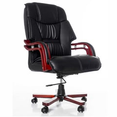 INIUS - Sillón Gerencial Marshall Reposabrazos Curvo Madera color Negro