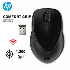 HP - MOUSE INALAMBRICO DPI 1200 COMFORT GRIP WIRELESS H2L63AA NEGRO