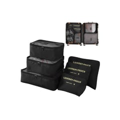 GENERICO - Set Organizadores de Maleta Bolsas Impermeable para Viaje 6PCS Negro