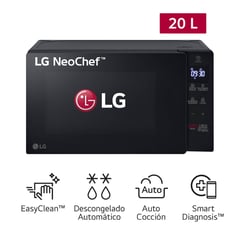 LG - Horno Microondas MS2032GAS 20 Litros con EasyClean - Negro