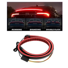 GENERICO - Spoiler Con Led Rojo Para Auto Fibra De Carbono Universal