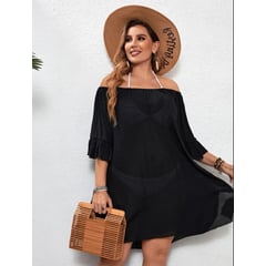 KAST PE - Giovanna - Salida Vestido de Playa Mujer Talla ML - Negro