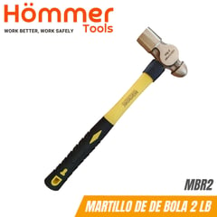 HOMMER - Martillo de Bola en Bronce, 2 Lb (32 Oz), c/mango fibra de vidrio