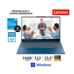 LENOVO - Laptop IdeaPad Slim Intel Core i5 12°Gen16GB RAM 512GB SSD 156” FHD Wind 83ER001DLM
