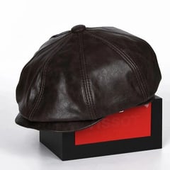 KAST PE - Boina Gorra Hombre Cuero PU Beck - Negro