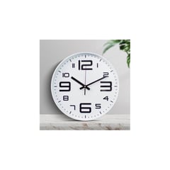 GENERICO - Reloj De Pared Moderno Decorativo Modelo Blanco Con Negros 30cm