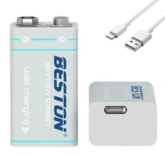 BESTON - Bateria Pila 9V Usb C Litio Recargable Modelo 2024