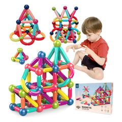 GENERICO - Juego De Bloques De Construccion Magneticos 64 Pcs Par Niños