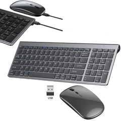 WEIBO - Kit Teclado y Mouse Inalambrico Slim Recargable Pc Laptop USB Plomo