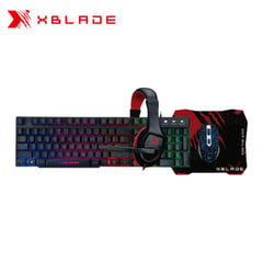 XBLADE - Demolisher 4 en 1 Negro Combo Gaming Iluminado Cable Trenzado