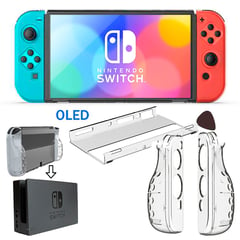 VARIOS - Case para Nintendo Switch OLED Transparente 5 Piezas Rígido