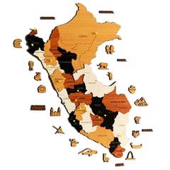 GENERICO - Mapa del Perú de madera Grande