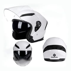 GREENLINE - Casco de moto BYB7 Blanco