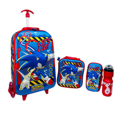 SCOOL - MOCHILA MALETA ESCALADORA CON 6 RUEDAS SONIC AZUL