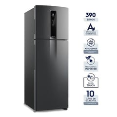 ELECTROLUX - Refrigerador Top Freezer Efficient con AutoSense Black Inox Look 390L IF43B