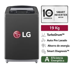 LG - Lavadora 19 Kg Carga Superior Smart Inverter con TurboDrum WT19BPB Negro Claro