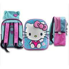 SCOOL - Mochila Celeste con Capucha Magic Escolar Infantil Hello Kitty